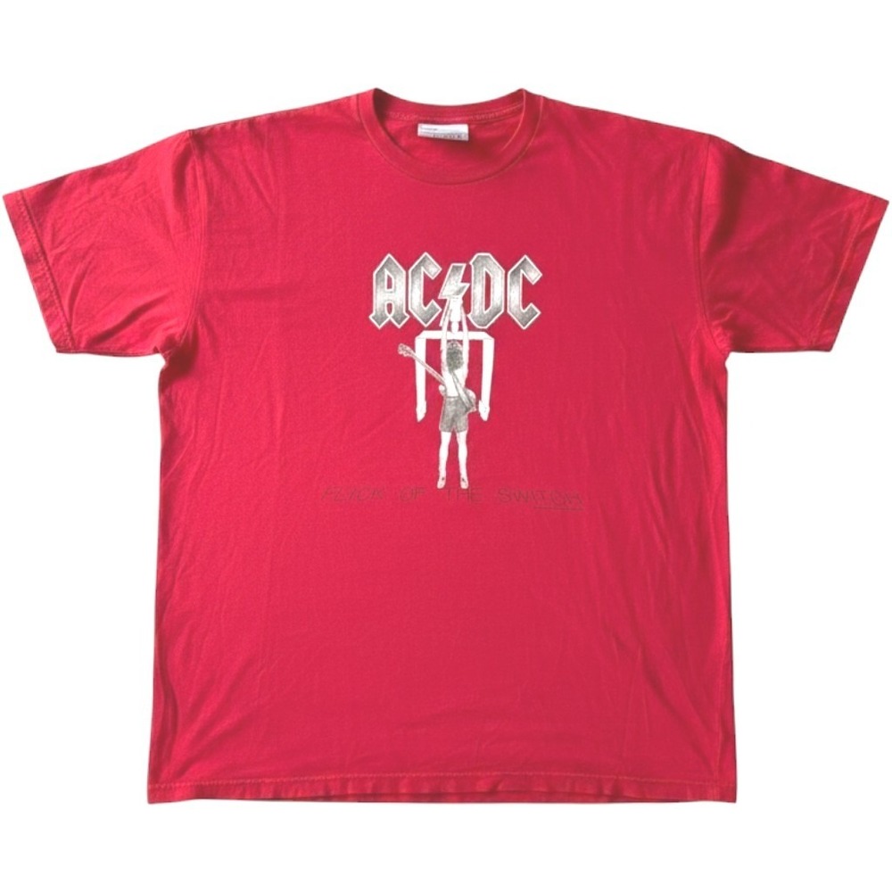 VTG 2001 Chaser AC/DC Flick of the Switch Band Tee Shirt Red USA Made XL